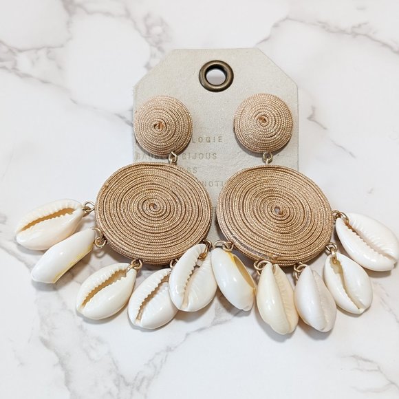 Anthropologie Lake Life Preppy Circle Drop Earrings - Picture 3 of 5